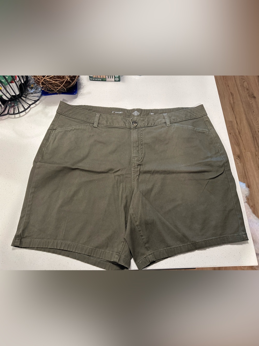 St. John's Bay Olive Green 8" Shorts